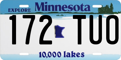MN license plate 172TUO