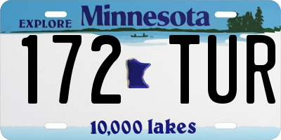 MN license plate 172TUR