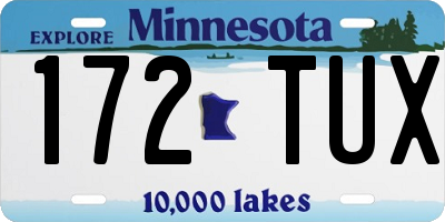 MN license plate 172TUX