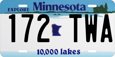 MN license plate 172TWA