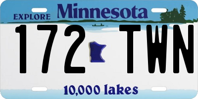 MN license plate 172TWN