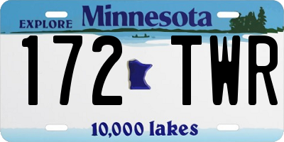 MN license plate 172TWR