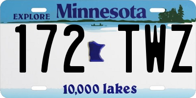 MN license plate 172TWZ