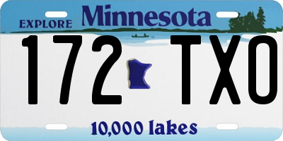 MN license plate 172TXO