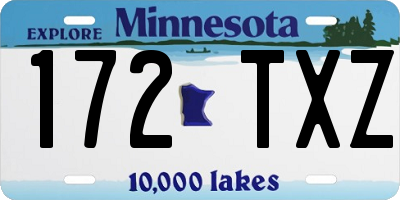 MN license plate 172TXZ