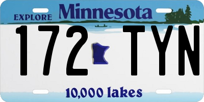 MN license plate 172TYN