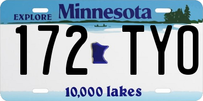 MN license plate 172TYO