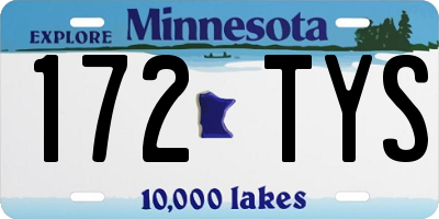 MN license plate 172TYS