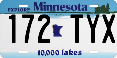 MN license plate 172TYX