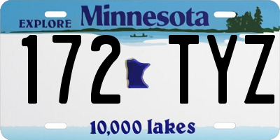MN license plate 172TYZ
