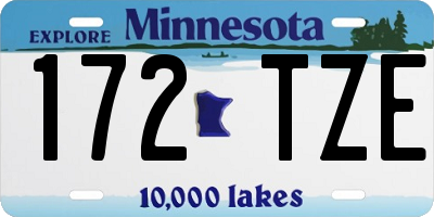 MN license plate 172TZE