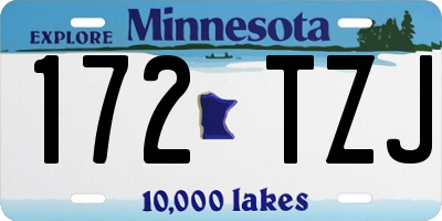 MN license plate 172TZJ