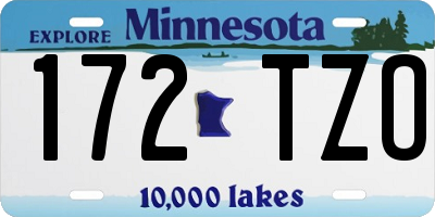MN license plate 172TZO