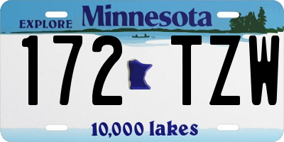 MN license plate 172TZW