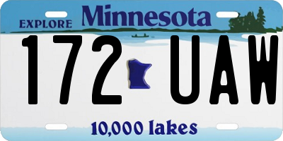 MN license plate 172UAW