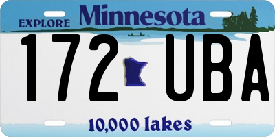 MN license plate 172UBA