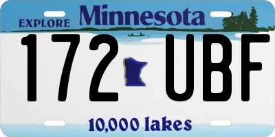 MN license plate 172UBF