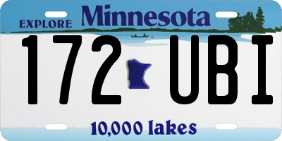 MN license plate 172UBI