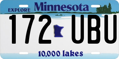 MN license plate 172UBU