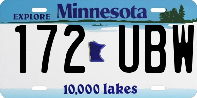MN license plate 172UBW