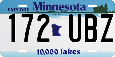 MN license plate 172UBZ
