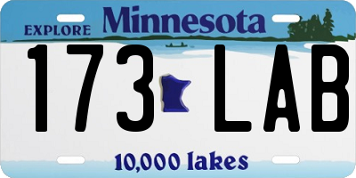 MN license plate 173LAB