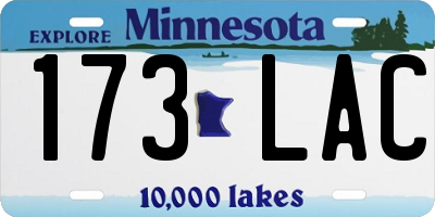 MN license plate 173LAC