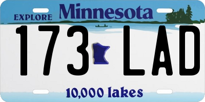 MN license plate 173LAD