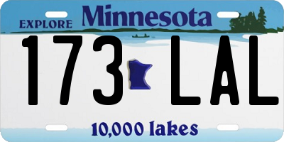 MN license plate 173LAL