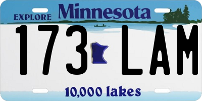 MN license plate 173LAM