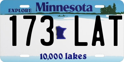 MN license plate 173LAT