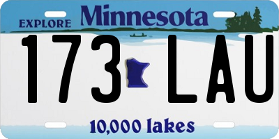 MN license plate 173LAU