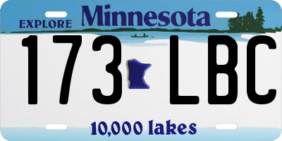 MN license plate 173LBC