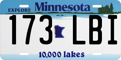 MN license plate 173LBI
