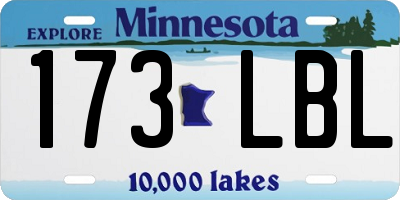 MN license plate 173LBL