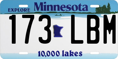 MN license plate 173LBM