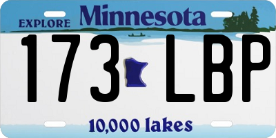 MN license plate 173LBP