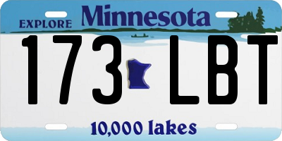 MN license plate 173LBT