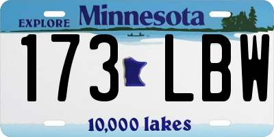 MN license plate 173LBW