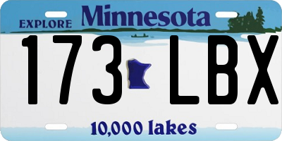MN license plate 173LBX