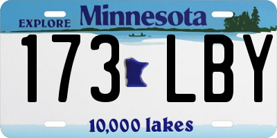 MN license plate 173LBY