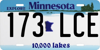 MN license plate 173LCE