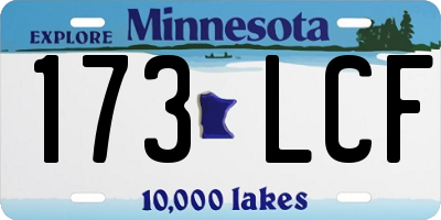 MN license plate 173LCF