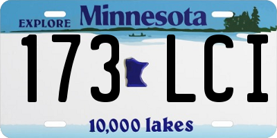 MN license plate 173LCI