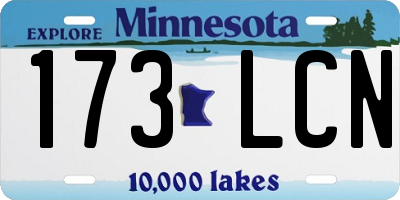 MN license plate 173LCN