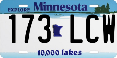 MN license plate 173LCW