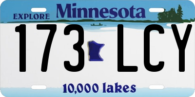 MN license plate 173LCY
