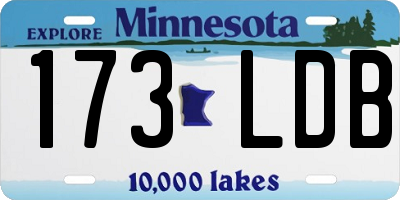 MN license plate 173LDB