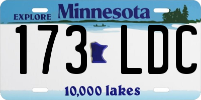 MN license plate 173LDC