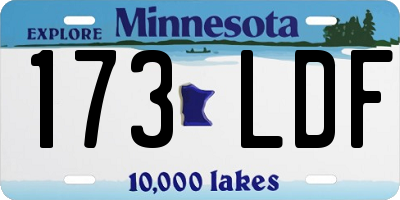 MN license plate 173LDF